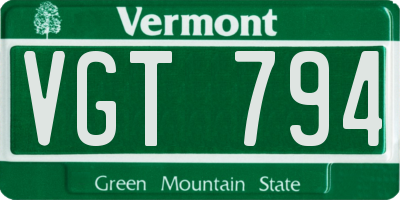 VT license plate VGT794