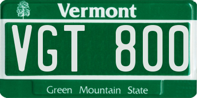 VT license plate VGT800