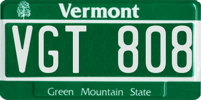 VT license plate VGT808