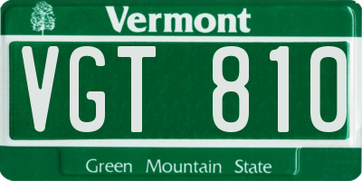 VT license plate VGT810