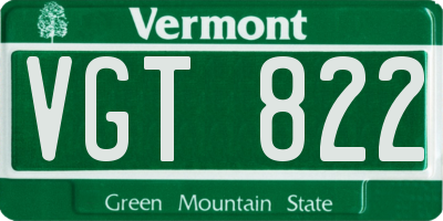 VT license plate VGT822