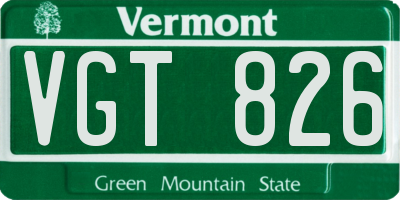 VT license plate VGT826
