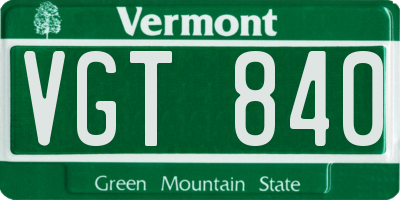 VT license plate VGT840