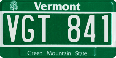 VT license plate VGT841