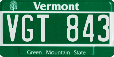VT license plate VGT843