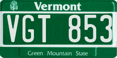 VT license plate VGT853