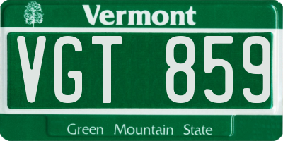VT license plate VGT859