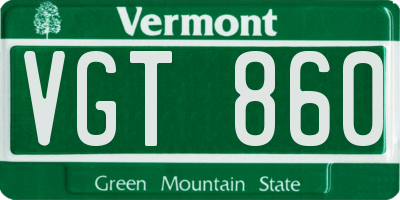 VT license plate VGT860