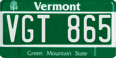 VT license plate VGT865