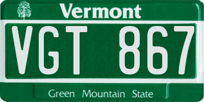 VT license plate VGT867