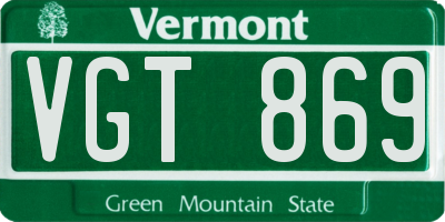 VT license plate VGT869