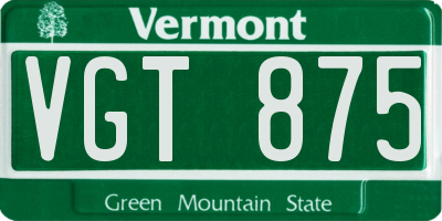VT license plate VGT875