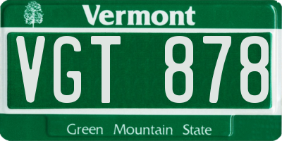 VT license plate VGT878