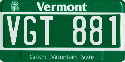 VT license plate VGT881