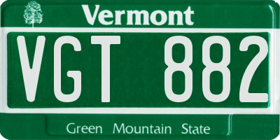 VT license plate VGT882