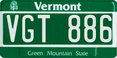 VT license plate VGT886