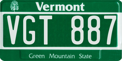 VT license plate VGT887