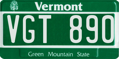 VT license plate VGT890