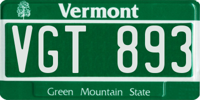 VT license plate VGT893