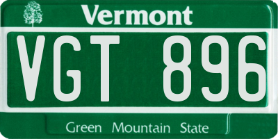 VT license plate VGT896