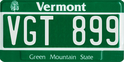 VT license plate VGT899