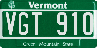 VT license plate VGT910