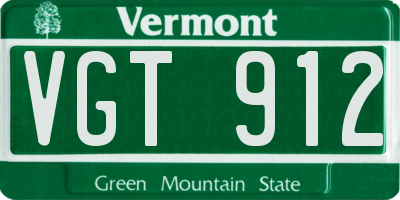 VT license plate VGT912