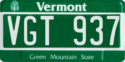 VT license plate VGT937