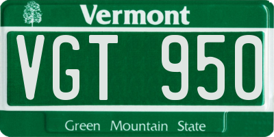 VT license plate VGT950