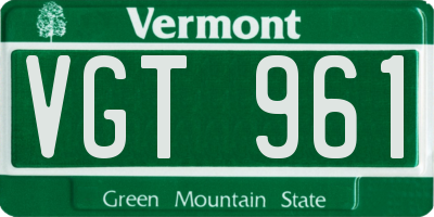 VT license plate VGT961