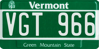 VT license plate VGT966