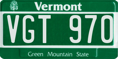 VT license plate VGT970