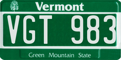 VT license plate VGT983