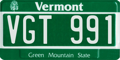 VT license plate VGT991