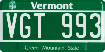 VT license plate VGT993