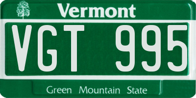 VT license plate VGT995