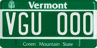 VT license plate VGU000