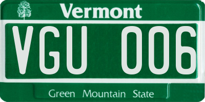 VT license plate VGU006