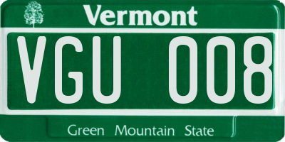 VT license plate VGU008