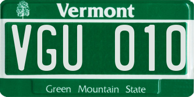 VT license plate VGU010
