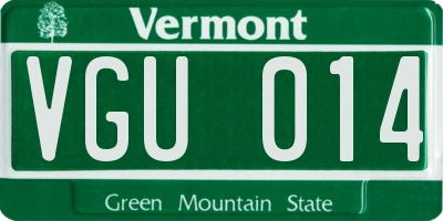 VT license plate VGU014