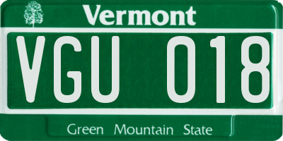 VT license plate VGU018