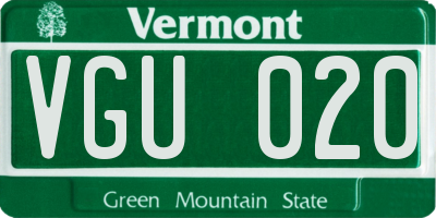 VT license plate VGU020