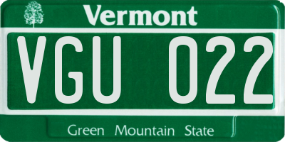 VT license plate VGU022