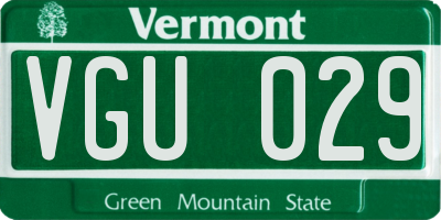 VT license plate VGU029