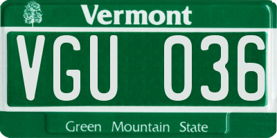 VT license plate VGU036
