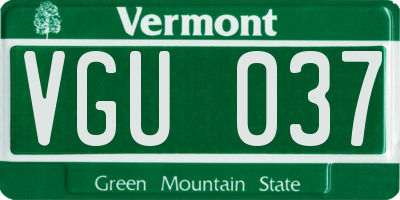 VT license plate VGU037
