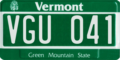 VT license plate VGU041