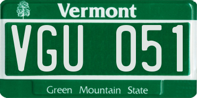 VT license plate VGU051