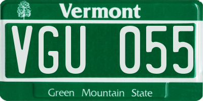 VT license plate VGU055